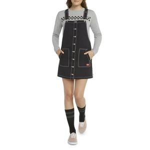 Dickies Juniors Black Overall Mini Dress